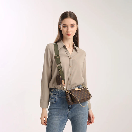Brown Crossbody Bags for Women Multi Pochette