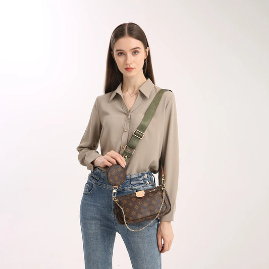 Brown Crossbody Bags for Women Multi Pochette