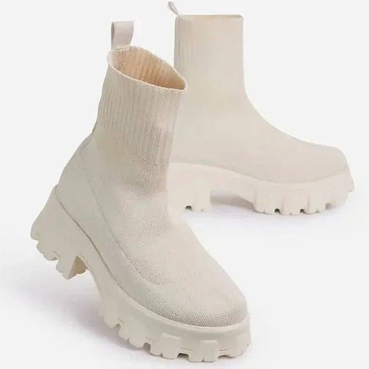 Boots White Platform Boots In Winter Autumn Botas