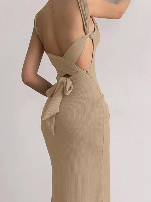 Ribbed Criss Cross Backless UnderbHust
