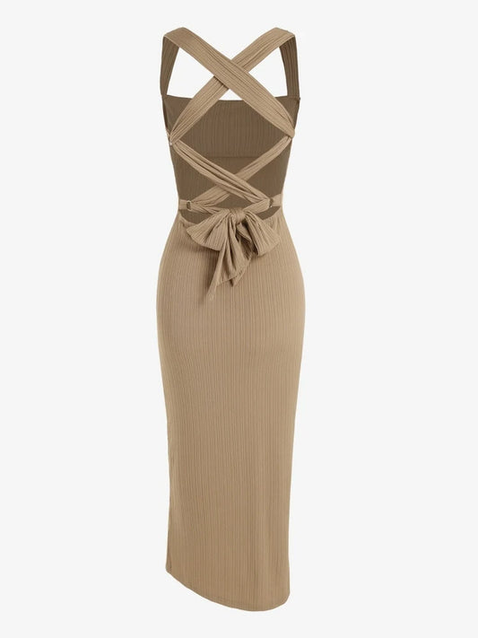 Ribbed Criss Cross Backless UnderbHust